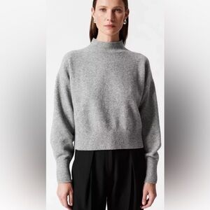 & OTHER STORIES Mock Neck Sweater In Grey Melange